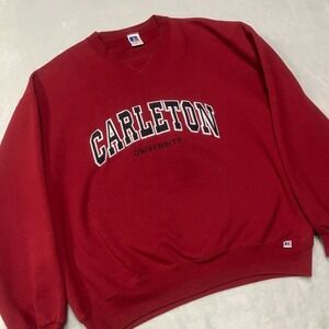 VTG 90s Carleton University Russell Athletic Boxy Sweatshirt Men's‎ XL USA Made